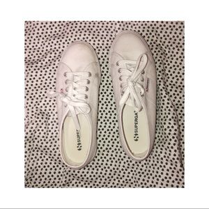 Superga white platforms